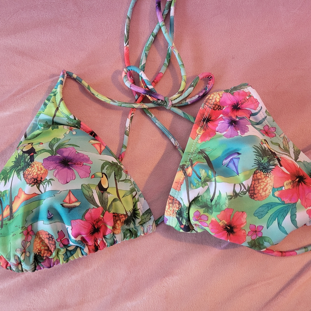 Tropical Floral Bikini Top